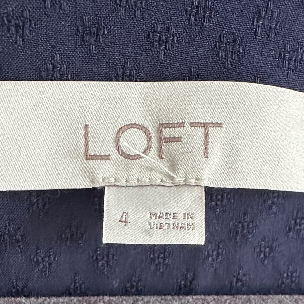 LOFT Navy Eyelet Tie Waist Button Sundress - Picture 2 of 4